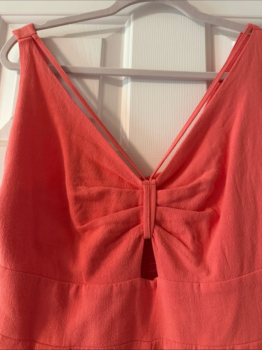 Women’s Coral V-Neck Maxi Jumpsuit